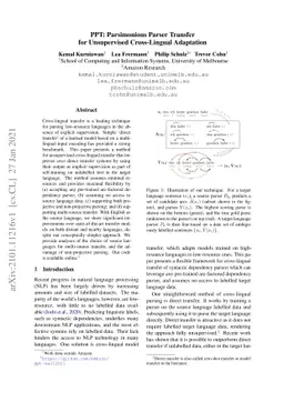 PPT: Parsimonious Parser Transfer for Unsupervised Cross-Lingual
  Adaptation