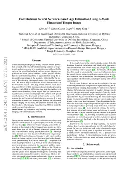 Convolutional Neural Network-Based Age Estimation Using B-Mode
  Ultrasound Tongue Image