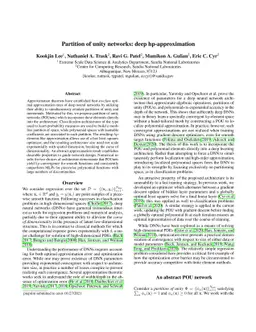 Partition of unity networks: deep hp-approximation