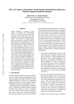 How to Evaluate a Summarizer: Study Design and Statistical Analysis for
  Manual Linguistic Quality Evaluation