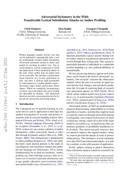 Adversarial Stylometry in the Wild: Transferable Lexical Substitution
  Attacks on Author Profiling