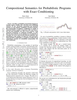 Compositional Semantics for Probabilistic Programs with Exact
  Conditioning