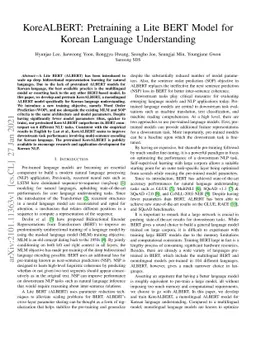 KoreALBERT: Pretraining a Lite BERT Model for Korean Language
  Understanding