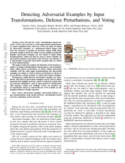 Detecting Adversarial Examples by Input Transformations, Defense
  Perturbations, and Voting