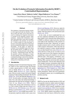 On the Evolution of Syntactic Information Encoded by BERT's
  Contextualized Representations