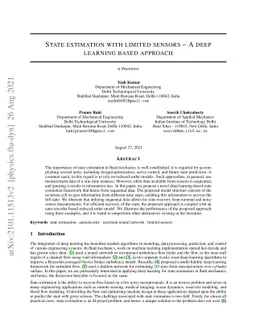 State estimation with limited sensors -- A deep learning based approach