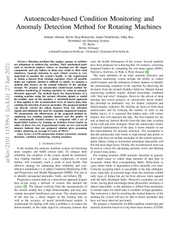 Autoencoder-based Condition Monitoring and Anomaly Detection Method for
  Rotating Machines