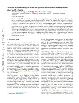 Differentiable sampling of molecular geometries with uncertainty-based
  adversarial attacks