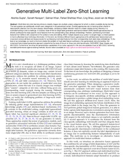 Generative Multi-Label Zero-Shot Learning