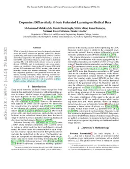 Dopamine: Differentially Private Federated Learning on Medical Data