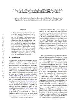 A Case Study of Deep Learning Based Multi-Modal Methods for Predicting
  the Age-Suitability Rating of Movie Trailers