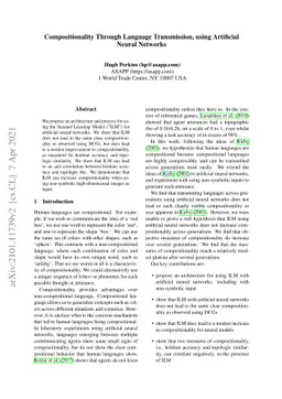 Compositionality Through Language Transmission, using Artificial Neural
  Networks