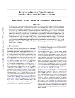 Rethinking Floating Point Overheads for Mixed Precision DNN Accelerators