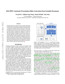 DOC2PPT: Automatic Presentation Slides Generation from Scientific
  Documents
