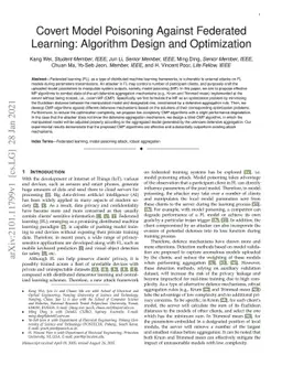 Covert Model Poisoning Against Federated Learning: Algorithm Design and
  Optimization