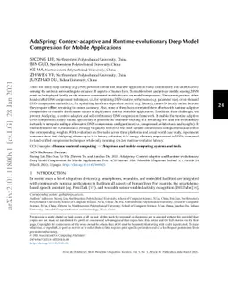 AdaSpring: Context-adaptive and Runtime-evolutionary Deep Model
  Compression for Mobile Applications