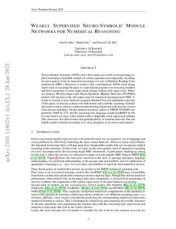 Weakly Supervised Neuro-Symbolic Module Networks for Numerical Reasoning