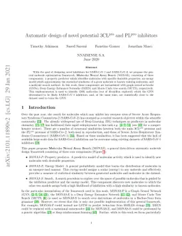 Automatic design of novel potential 3CL$^{\text{pro}}$ and
  PL$^{\text{pro}}$ inhibitors