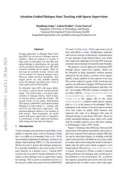 Attention Guided Dialogue State Tracking with Sparse Supervision