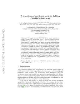 A transformer based approach for fighting COVID-19 fake news