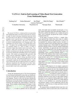 VX2TEXT: End-to-End Learning of Video-Based Text Generation From
  Multimodal Inputs