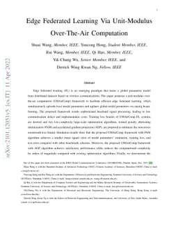 Edge Federated Learning Via Unit-Modulus Over-The-Air Computation