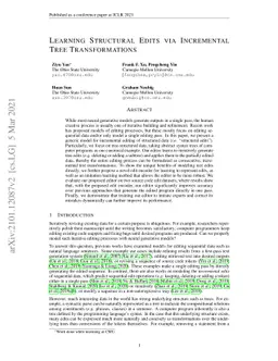Learning Structural Edits via Incremental Tree Transformations