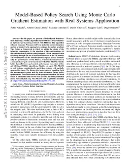 Model-Based Policy Search Using Monte Carlo Gradient Estimation with
  Real Systems Application