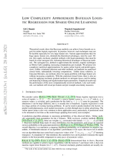 Low Complexity Approximate Bayesian Logistic Regression for Sparse
  Online Learning