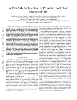 A Pub-Sub Architecture to Promote Blockchain Interoperability