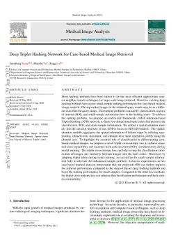 Deep Triplet Hashing Network for Case-based Medical Image Retrieval