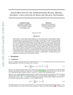 Sharp Bounds on the Approximation Rates, Metric Entropy, and $n$-widths
  of Shallow Neural Networks