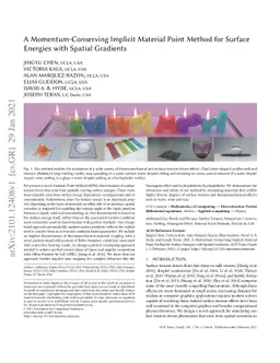 A Momentum-Conserving Implicit Material Point Method for Surface
  Energies with Spatial Gradients