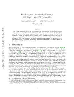 Fair Resource Allocation for Demands with Sharp Lower Tail Inequalities