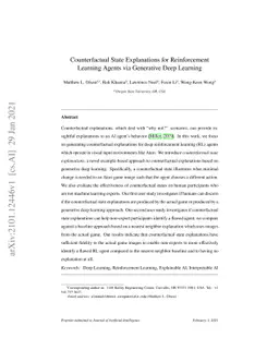 Counterfactual State Explanations for Reinforcement Learning Agents via
  Generative Deep Learning