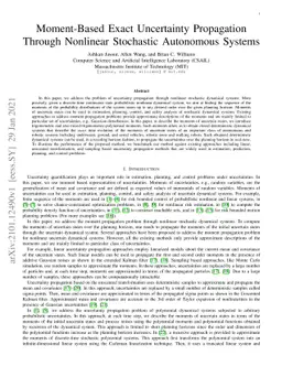 Moment-Based Exact Uncertainty Propagation Through Nonlinear Stochastic
  Autonomous Systems