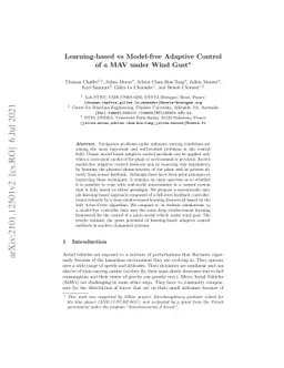 Learning-based vs Model-free Adaptive Control of a MAV under Wind Gust