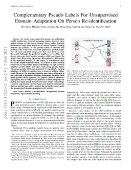 Complementary Pseudo Labels For Unsupervised Domain Adaptation On Person
  Re-identification