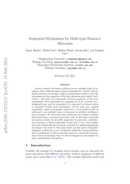 Sequential Mechanisms for Multi-type Resource Allocation