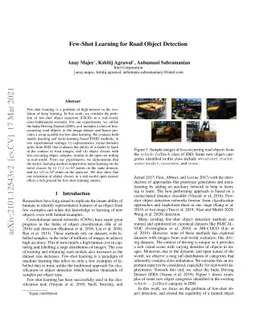 Few-Shot Learning for Road Object Detection