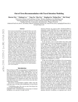 Out-of-Town Recommendation with Travel Intention Modeling