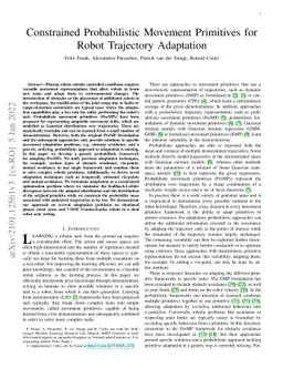 Constrained Probabilistic Movement Primitives for Robot Trajectory
  Adaptation
