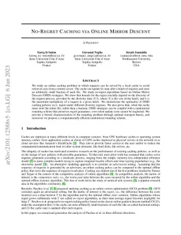 No-Regret Caching via Online Mirror Descent