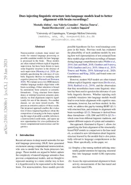 Does injecting linguistic structure into language models lead to better
  alignment with brain recordings?