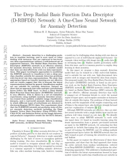 The Deep Radial Basis Function Data Descriptor (D-RBFDD) Network: A
  One-Class Neural Network for Anomaly Detection
