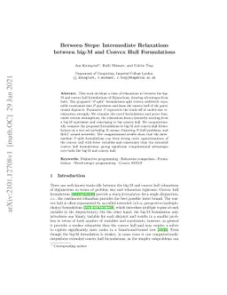Between steps: Intermediate relaxations between big-M and convex hull
  formulations