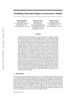 Predicting Nanorobot Shapes via Generative Models