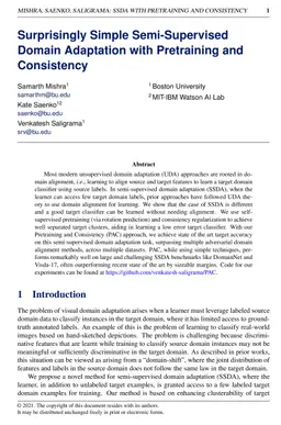 Surprisingly Simple Semi-Supervised Domain Adaptation with Pretraining
  and Consistency