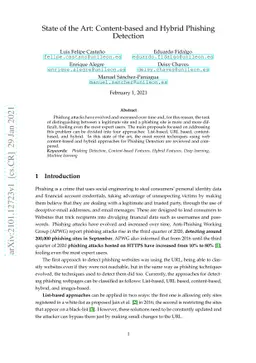 State of the Art: Content-based and Hybrid Phishing Detection