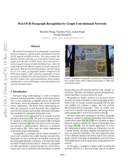 Post-OCR Paragraph Recognition by Graph Convolutional Networks